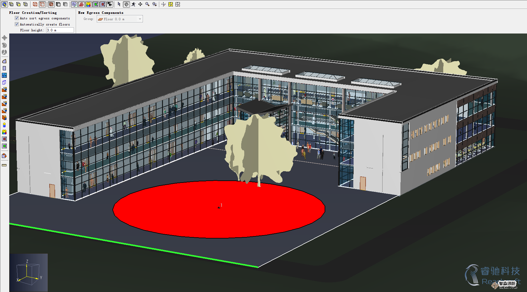 貴陽(yáng)消防安全評(píng)估貴陽(yáng)人員疏散能力模擬分析軟件Pathfinder7